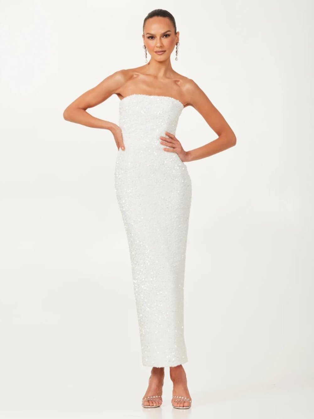 HELSI LESLIE SEQUIN GOWN Evening - White - XS